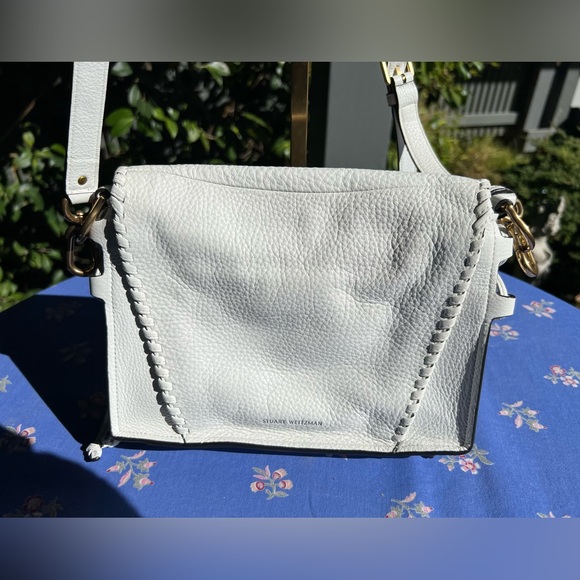 Stuart Weitzman White Leather Shoulder Crossbody Bag - Picture 3 of 6